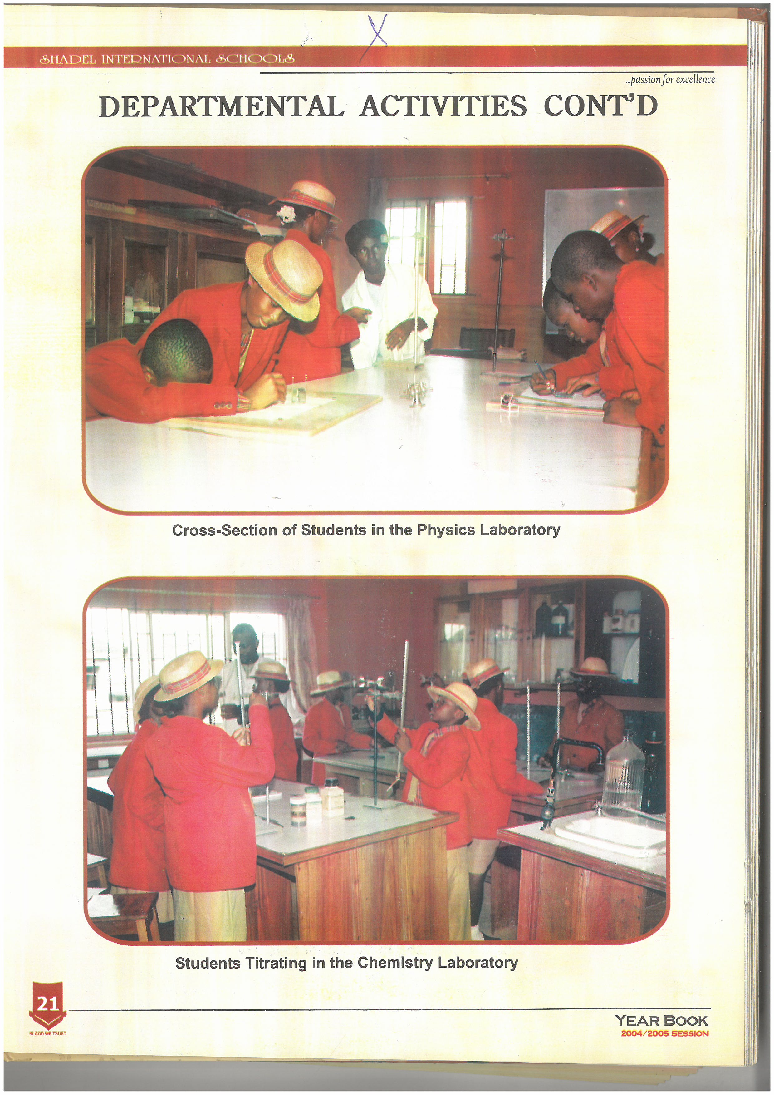 Students titrating in the Chemistry Laboratory