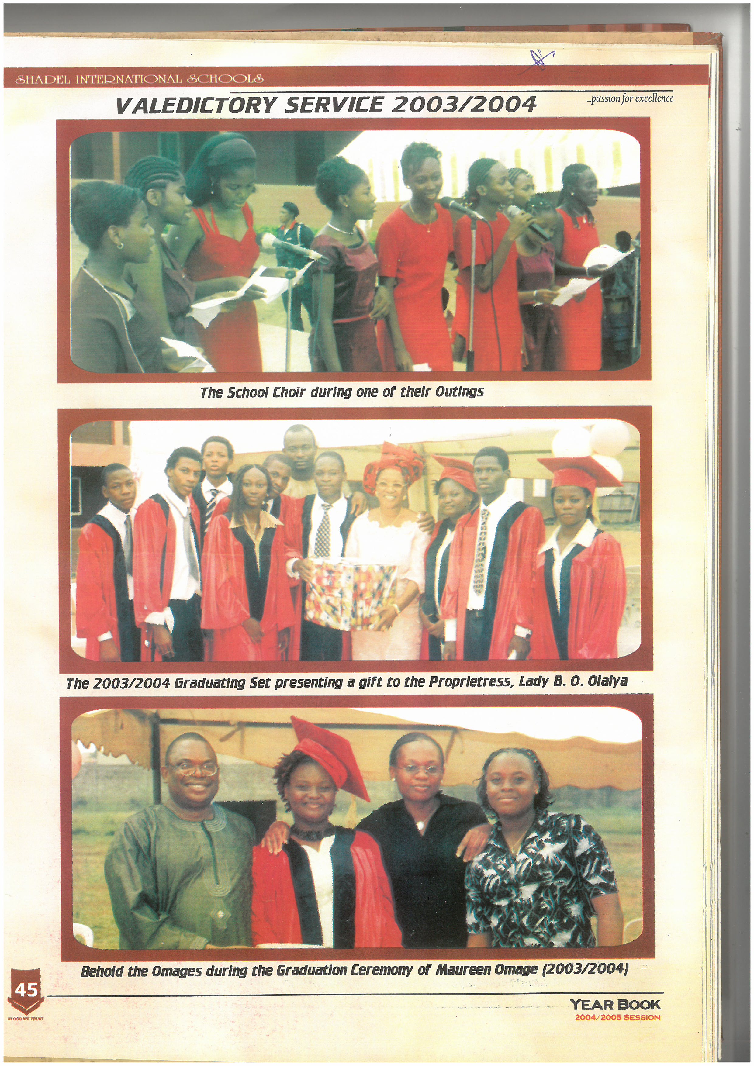 Valedictory Service 2003/2004 — the Omage family