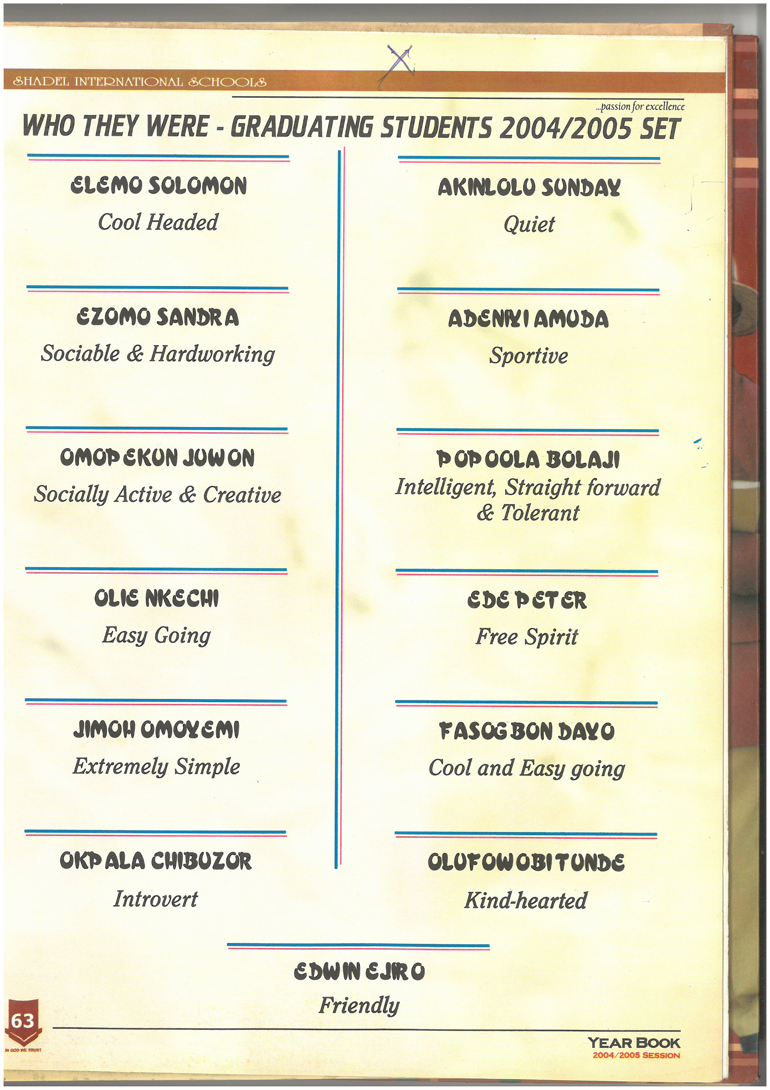 Shadel International Schools — final salute